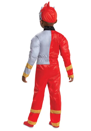 Vista 2 de Disfraz de Power Rangers Dino Fury Ranger Rojo para Niños Pequeños Multicolor