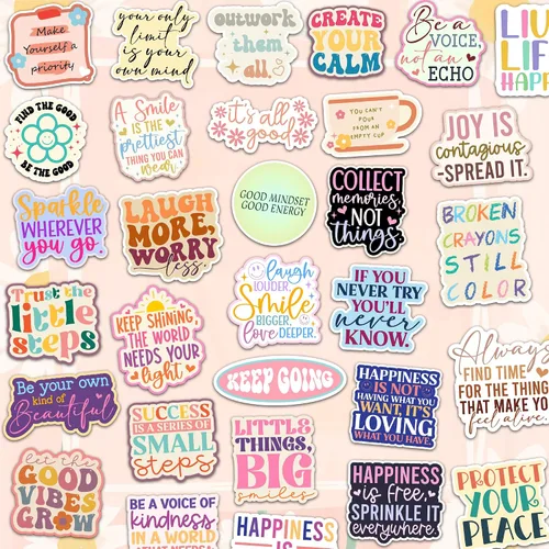 Vista 4 de You've Got This By Puraesla - Paquete de 300 calcomanías holográficas de afirmación positiva, citas motivacionales, decoración de impulso de salud
