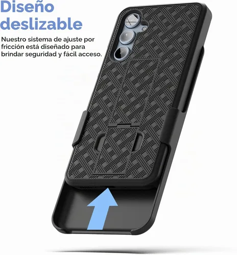 Vista 6 de DuraClip - Funda para Samsung Galaxy A54 5G con clip de funda y soporte (negro mate) (A54 5G)