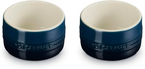 Vista 5 de Le Creuset - Ramequín redondo de cerámica de pared recta, 7 onzas, Oyster Ostra