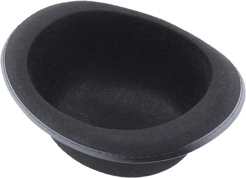 Vista 8 de Sombrero de bolichero de Halloween, sombrero de fieltro negro, sombrero de disfraz, sombrero de bombero alto, sombrero de fieltro negro, sombreros