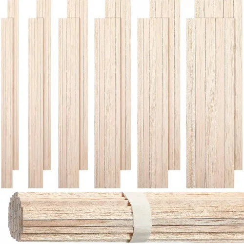 Vista 7 de Yulejo 215 varillas de madera de balsa, barras cuadradas de madera dura sin terminar para manualidades, manualidades, proyectos de fabricación