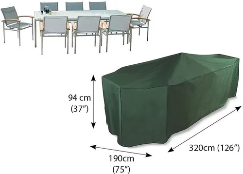 Vista 3 de Bosmere Funda ovalada/rectangular para mesa y sillas, 126 pulgadas de largo x 75 pulgadas de ancho x 37 pulgadas de alto Verde