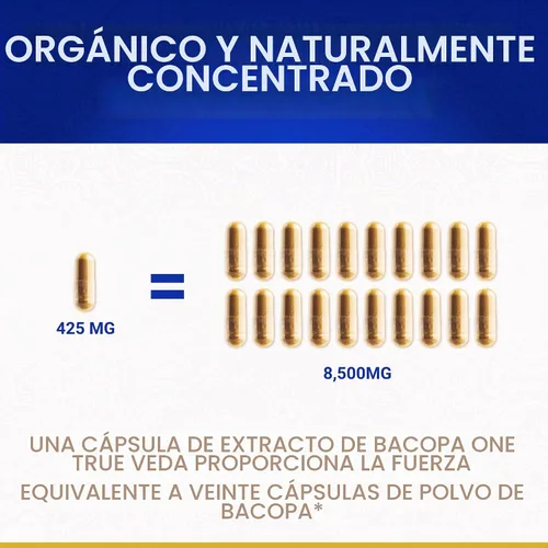 Vista 3 de USDA Organic Bacopa Monnieri, Brahmi 20:1 Potencia 50% Bacosidos, 60