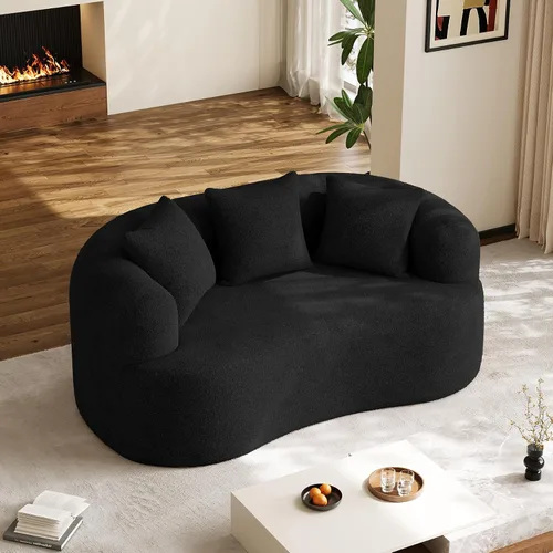 Vista 10 de Sofá seccional de gran tamaño de 147" para sala de estar, sofá moderno de lujo de chenilla suave de 4 plazas extra profundo y ancho con asiento