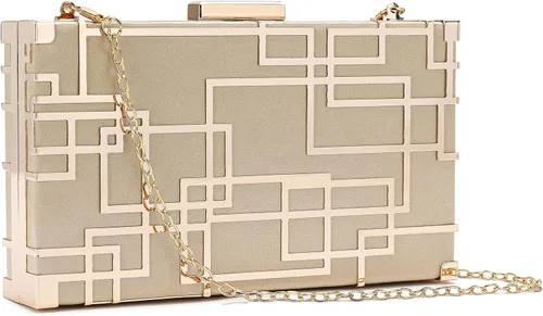 Vista 8 de CARIEDO Bolso Elegante de Noche para Mujer, Elegante Bolso de Mano de Terciopelo Exquisito, Bolso de Metal Hueco, para Promesa, Boda, Fiesta