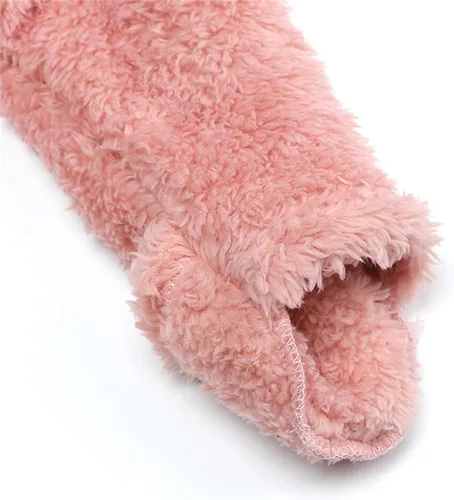Vista 5 de Overol de forro polar con capucha chaqueta para bebé niño ropa de abrigo para niñas y niñas rosa 0-3 meses
