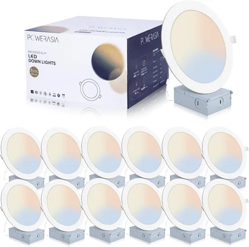 Vista 17 de POWERASIA Paquete de 2 Luces Empotradas Inteligentes de 6 Pulgadas, Iluminación LED Empotrada Ultra-Delgada 12W 1200LM Downlight Inteligente