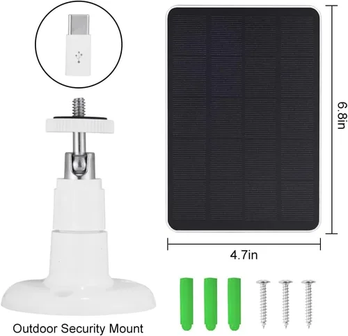 Vista 4 de Cargador de panel solar - Resistente a la intemperie, panel solar de 4 W 5 V, montaje en pared, panel de carga solar de baja potencia, impermeable