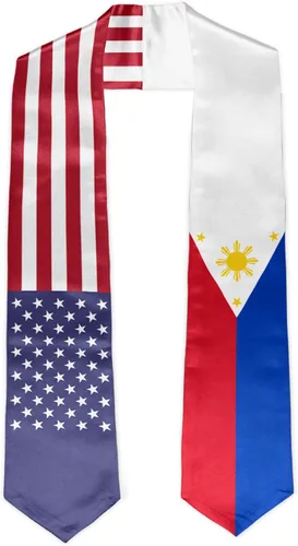 Vista 9 de Banda de estola de graduación con la bandera de Colombia de Estados Unidos, estola de graduación, regalo de graduación