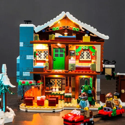 Vista 2 de BrickBling Kit de iluminación LED para Lego Alpine Lodge Winter Village, luces creativas compatibles con luces Lego 10325 solamente, sin