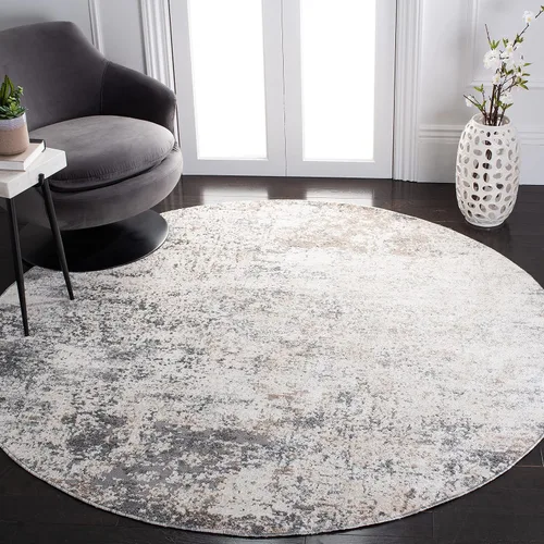 Vista 19 de SAFAVIEH Aston Collection - Alfombra decorativa, 2 x 4 pies, marfil y gris, diseño abstracto moderno, no desprende pelusa y de fácil cuidado, ideal