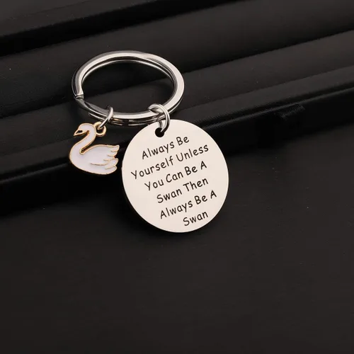 Vista 4 de ENSIANTH Llavero de cisne, regalo de cisne, diseño de cisne, regalo inspirador, joyería positiva de animales