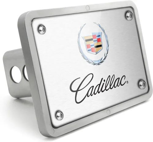 Vista 7 de iPick Image Hecho para Cadillac Logo UV Gráfico Negro Billet Aluminio 2 pulgadas Enganche de remolque Cubierta
