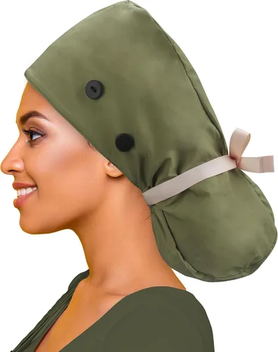 Vista 2 de Scrub Caps for Women Surgical Caps Nurse Hat Functional Ponytail Holder for Long Hair Single or Satin-Lined