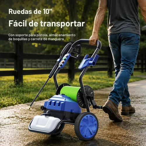 Vista 6 de Lavadora a presión eléctrica resistente 4800PSI, limpiador de lavadora