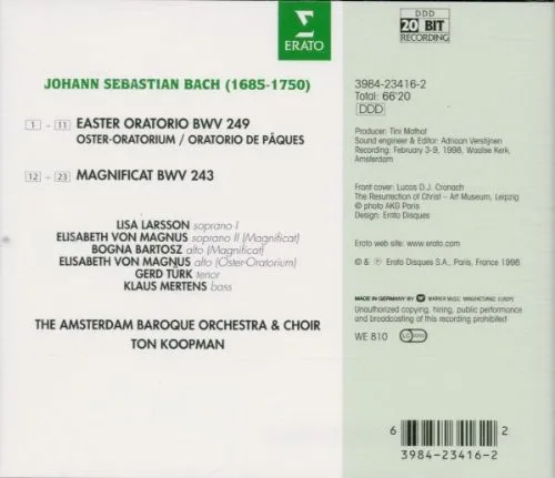 Vista 2 de J. S. Bach Easter OratorioMagnificat Ton Koopman