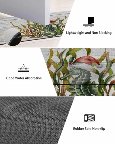 Vista 3 de Tapete de baño de Navidad para bañera, antideslizante, de secado rápido y absorbente, tierra de diatomeas, fregadero, dormitorio, cocina, lavable