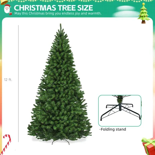 Vista 3 de Árbol de Navidad artificial sin iluminación de 12 pies (12 pies)