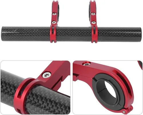 Vista 8 de BORDSTRACT Extensor de manillar doble para bicicleta, estante de extensión de manillar de aleación de aluminio, soporte de luz de mesa de código