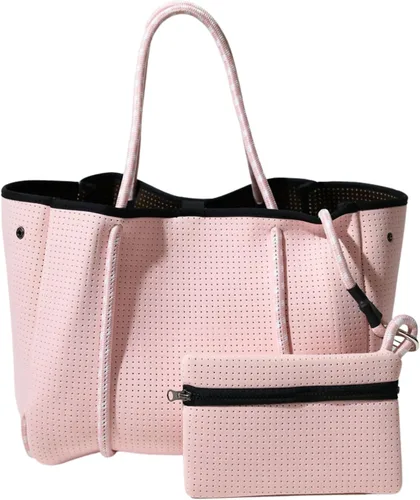 Vista 14 de POPUPS Bolso grande de neopreno para mujer - Bolso de mano de diseñador para todos los días, para el trabajo, la playa y viajes con bolsillos