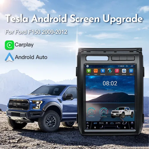 Vista 5 de Radio de coche Carplay de 12.1 pulgadas para Ford F150 Raptor 2009-2012 años, CPU de 8 núcleos, Carplay Android Auto Ready GPS WiFi FM DSP