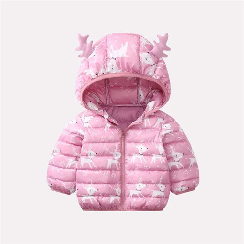 Vista 2 de ZHIZAIHU Abrigo de invierno para bebé, Navidad, resistente al viento, con capucha, cálida, de manga larga, con capucha
