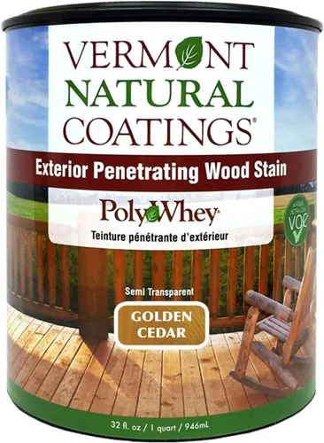 Vista 31 de Vermont Natural Coatings PolyWhey - Tinte penetrante exterior - Cedro dorado - Galón