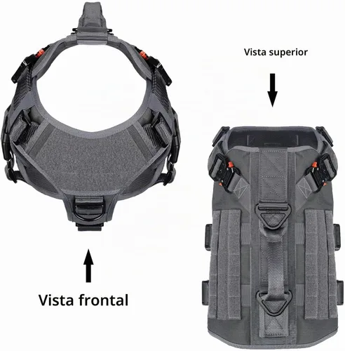 Vista 3 de ICEFANG GN3 Arnés táctico para perro con hebilla 6X, chaleco Molle para perro con asa, cobertura corporal 3/4, panel de gancho y bucle para parche