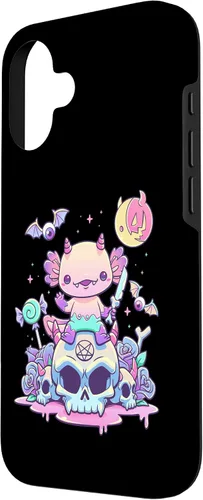 Vista 2 de Pastel Goth Axolotl Creepy Gothic Kawaii Anime Aesthetic Case for iPhone 16