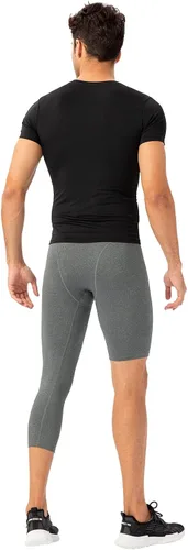 Vista 33 de Pantalones de compresión de 3/4 de una pierna para hombre, mallas de baloncesto atléticas para correr, leggings deportivos de capa base capri