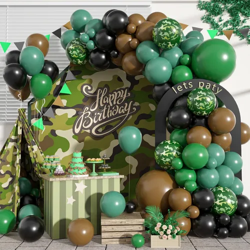Vista 8 de Decoración del día del padre, arco de globos azul marino para el día del padre, kit de guirnalda de globos azules y dorados con corbata para barba