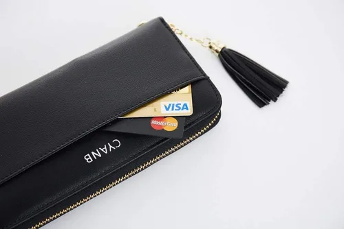 Vista 2 de Cyanb, carteras para mujeres, doblada, para muñeca, damas bolso largo con correa.