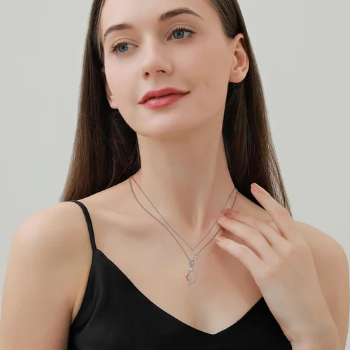 Vista 2 de MONGAS Lariat - Collar en capas de plata de ley 925 en forma de Y, gargantilla en capas, regalos de joyería de Navidad para mujer