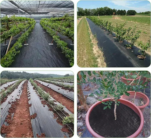 Vista 6 de HOSTIC Tela de barrera de malezas para jardín, varios tamaños, resistente, para paisaje, bloqueo de malas hierbas, tela de plástico de 3 pies x 100
