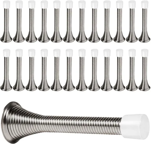 Vista 15 de KISEER - Paquete de 12 topes de puerta de resorte de 3 1/4 pulgadas, tapón de puerta de resorte flexible resistente con puntas de parachoques