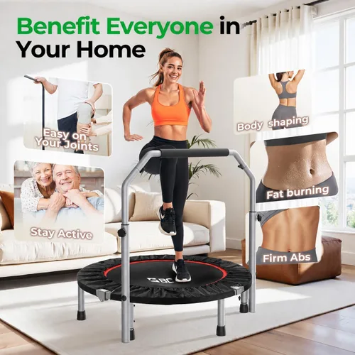Vista 2 de BCAN SP2 40/48" Mini trampolín plegable para adultos FED Fitness Negro