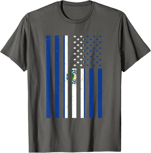 Vista 60 de El Salvador Shirt - El Salvador USA America Flag Men Women T-Shirt