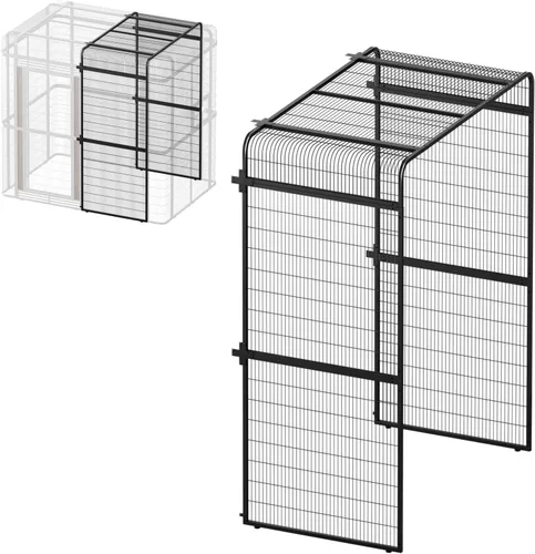 Vista 15 de wonline Jaula para pájaros extra grande de 10 pies para periquitos, pajarera al aire libre, jaula para loros con percha, jaula para aves resistente