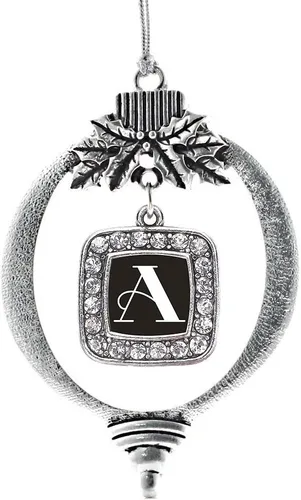 Vista 101 de Inspired Silver - Adorno con dije de reina de rodillo - Adornos navideños cuadrados de plata con joyas de circonita cúbica