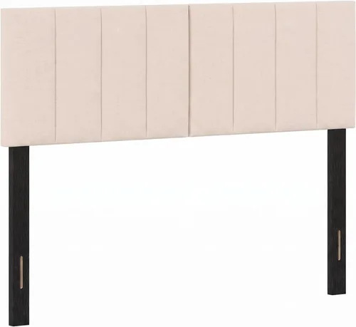 Vista 10 de KOMFOTT - Cabecera tapizada en tela de lino para cama tamaño Full/Queen, cabecera rectangular con patas de madera maciza y ancho ajustable, cabecera