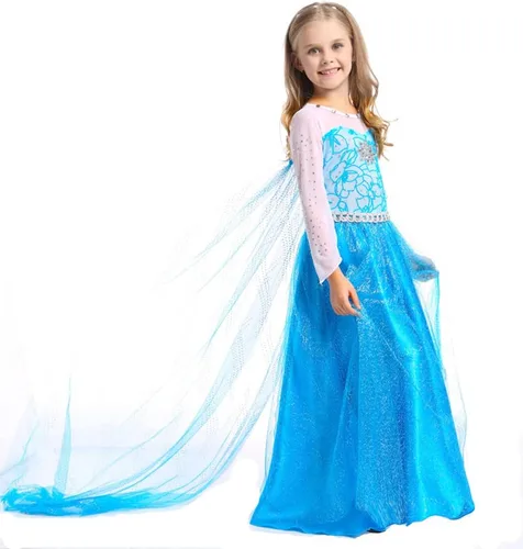Vista 5 de Plustrong Vestido Elsa para niñas, vestido de princesa, disfraz de Elsa para niña pequeña