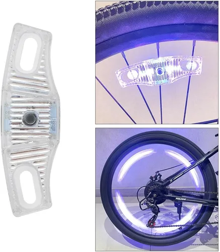 Vista 8 de Luces LED recargables para rueda de bicicleta, paquete de 2, impermeables, fáciles de instalar, luces LED de radios de rueda de bicicletas, sensor