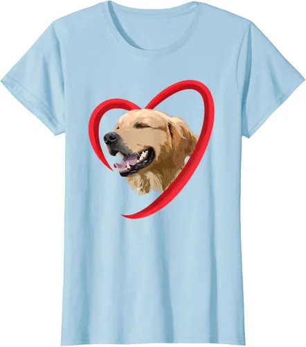 Vista 18 de Golden Retriever Corazón, regalo para ella, camiseta del día de San Valentín, Negro