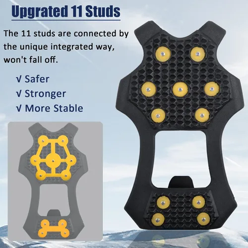 Vista 2 de Tacos de tracción de hielo crampones para caminar sobre nieve y hielo zapatos antideslizantes para nieve de hielo tacos de tracción para invierno