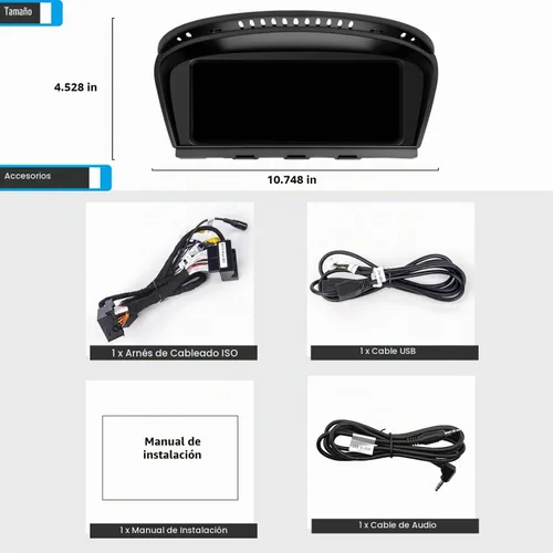 Vista 7 de PEMP Pantalla Linux de 8.8 pulgadas para BMW E60 E90 CCC con cable e inalámbrico CarPlay Retrofit Android Auto Display Mirror Link Car Radio