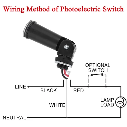 Vista 2 de Sensor fotoeléctrico al aire libre, interruptor de sensor de luz de fotocélula de CA de 120 V, control de iluminación de conducto de montaje