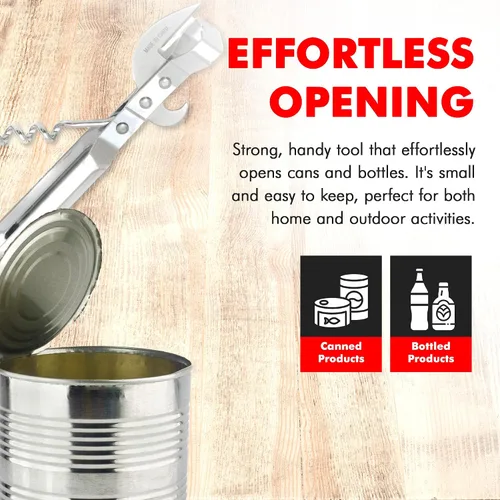 Vista 3 de Chef Craft Select - Abridor de latas 3 en 1, 6 pulgadas de longitud, acero inoxidable