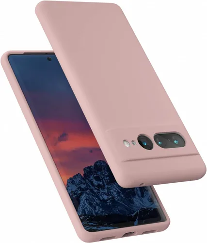 Vista 7 de Diseñada para Pixel 7 Pro, funda de goma de gel de silicona líquida a prueba de golpes, cojín de forro de tela de microfibra suave compatible