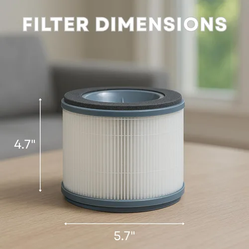 Vista 2 de Nispira AP-T10 AP-T10FL Reemplazo de filtro HEPA 3 en 1 de carbón activado para purificador de aire Homedics AP-T10-BK AP-T10-WT Elimina humo